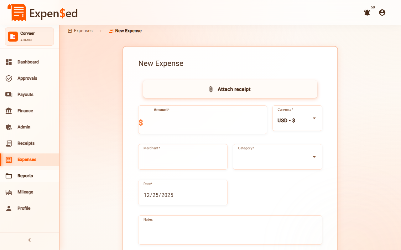 Category Selector Desktop