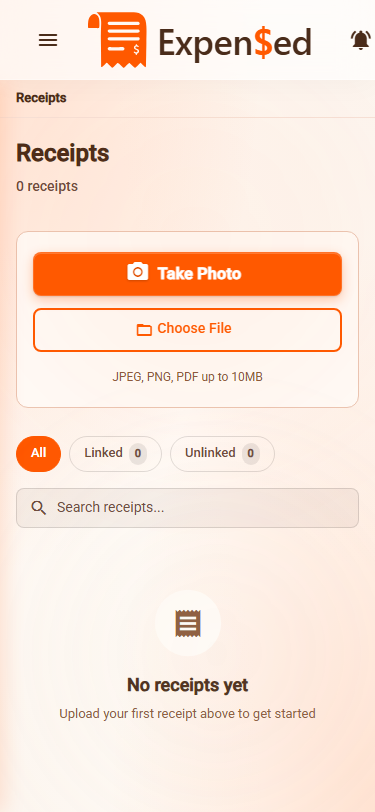 Upload Receipt Mobile